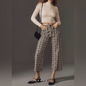 Anthropologie The Colette High Waisted Wide Leg Crop Pants: Ponte Edition